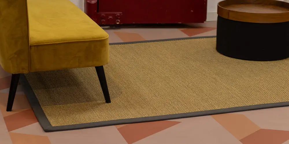 Grijze onderkant sisal vloerkleed: natuurlijk latex